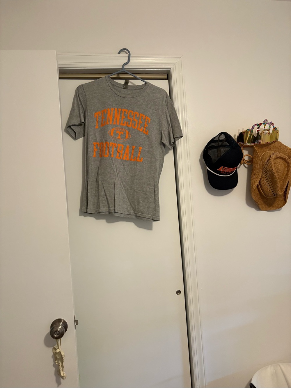 Tennessee Football Gray Tee with Orange Logo